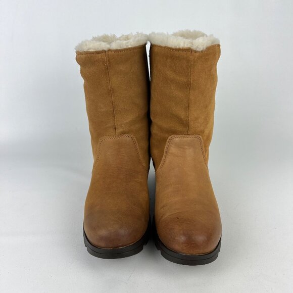 Sorel Womens Emelie Foldover Boot NL3025 Waterproof Camel Leather size 6.5 - Picture 3 of 16